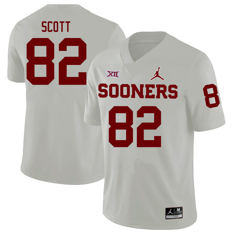 Men #82 Adrian Scott Oklahoma Sooners College Football Jerseys Sale-White - Click Image to Close